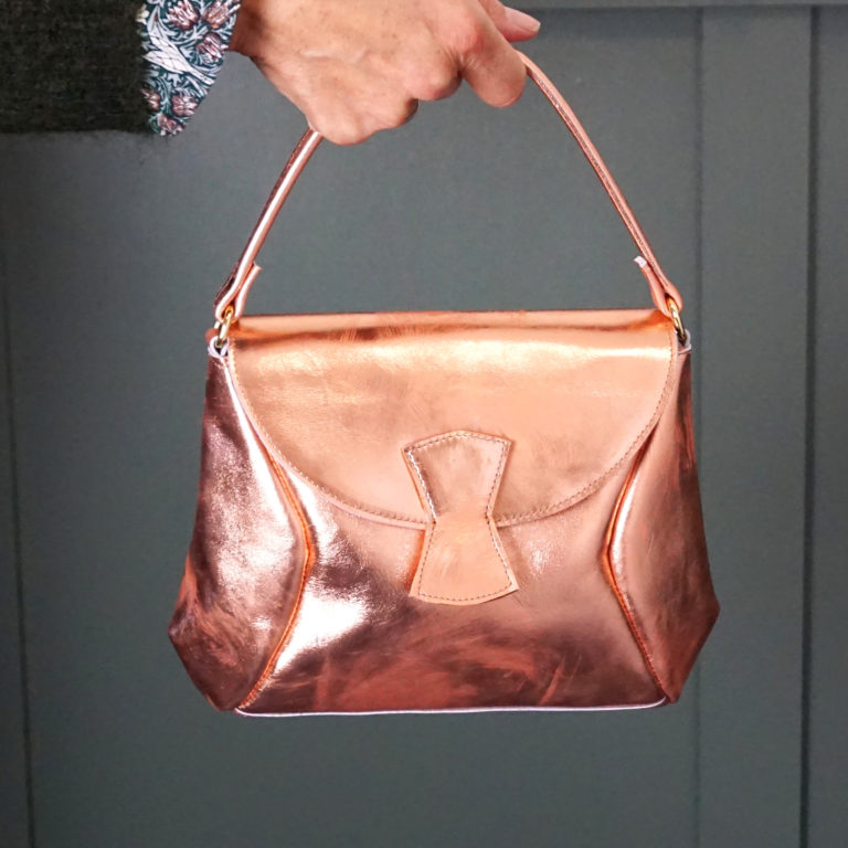 copper leather handbag chic handmade by studio van leeuwen